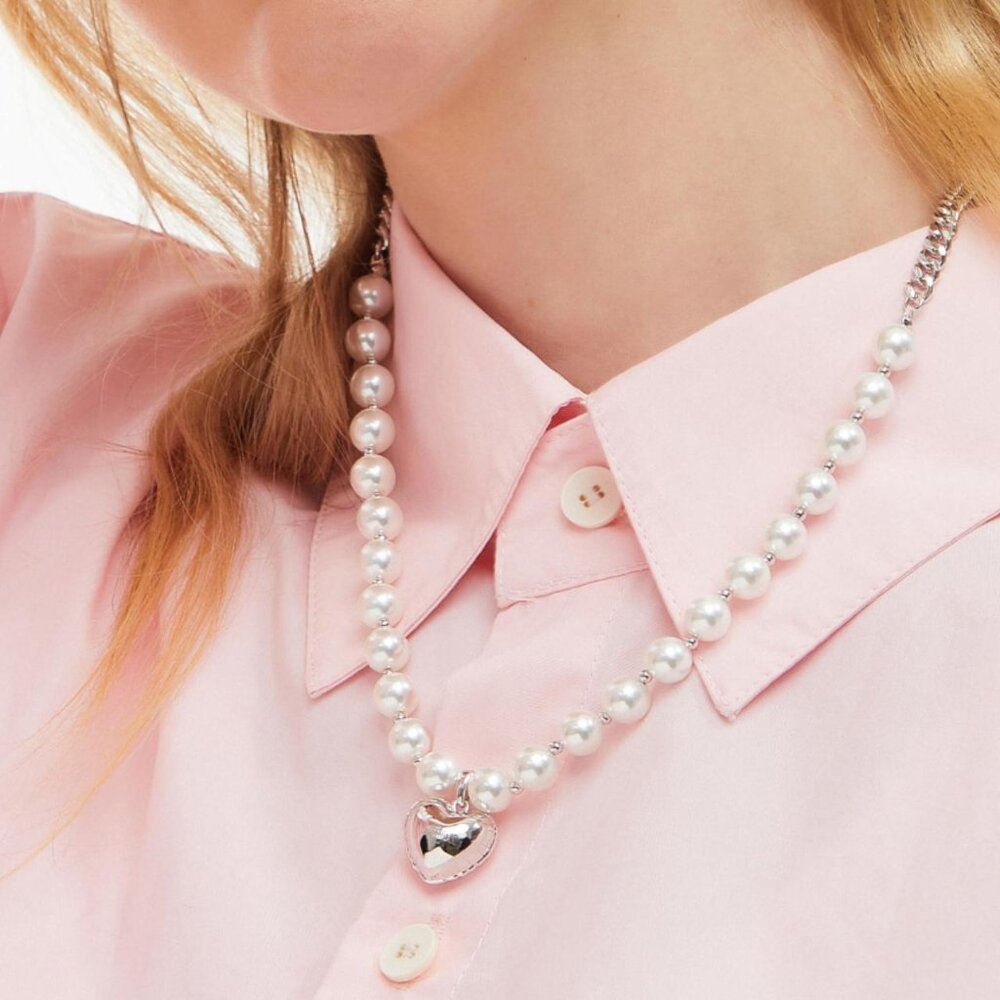 Mouhooland Confession Ballon pendant glossy pearl Chain Necklace